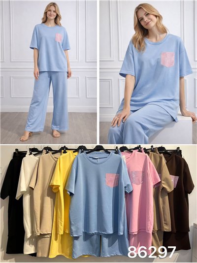 Conjunto sudadera talla grande con brillo y pantalón 2