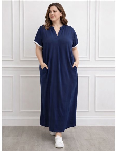 Vestido maxi fluido con bolsillos