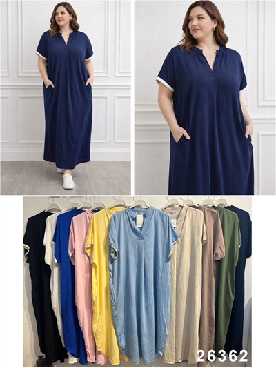 Vestido maxi fluido con bolsillos 2