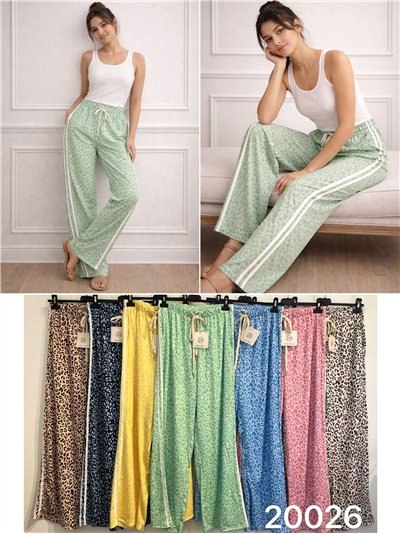 Pantalón animal print con raya lateral 2
