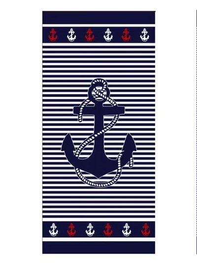 Nautical anchor beach towel