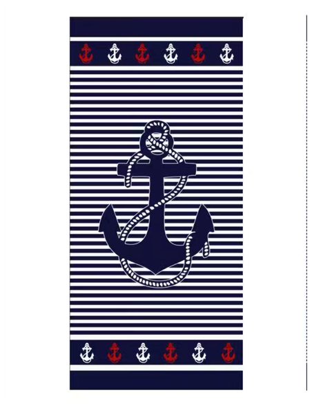Nautical anchor beach towel