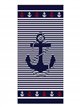 Nautical anchor beach towel