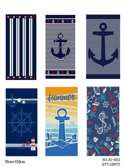 Nautical anchor beach towel 2