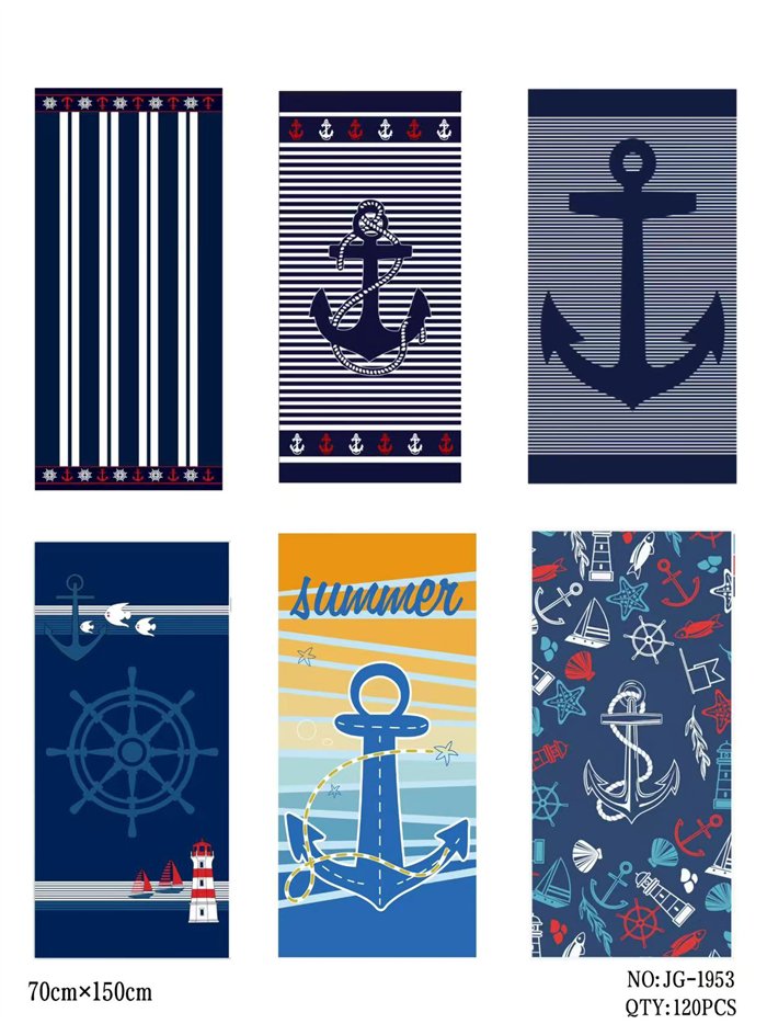 Nautical anchor beach towel