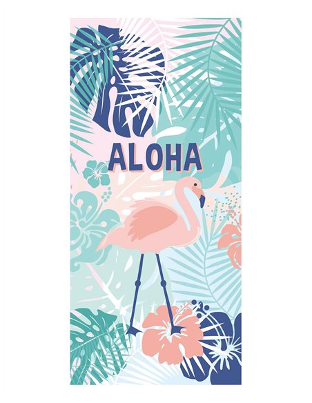 Toalla de playa tropical multicolor