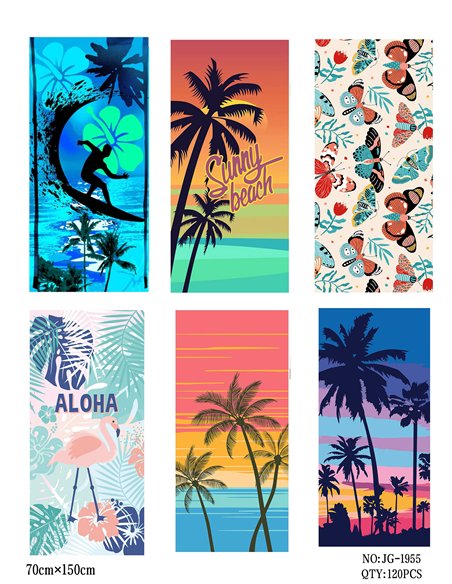 Toalla de playa tropical multicolor