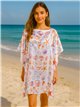Caftano da spiaggia con stampa di conchiglie
