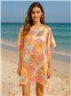 Abstract circle print beach kaftan