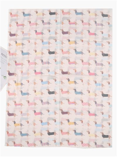 Sciarpa con stampa di bassotto