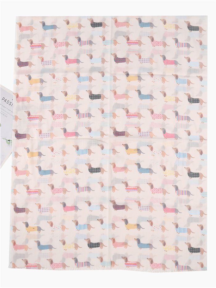 Sciarpa con stampa di bassotto