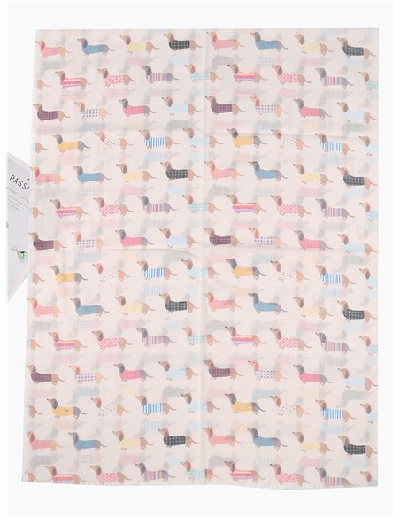 Sciarpa con stampa di bassotto