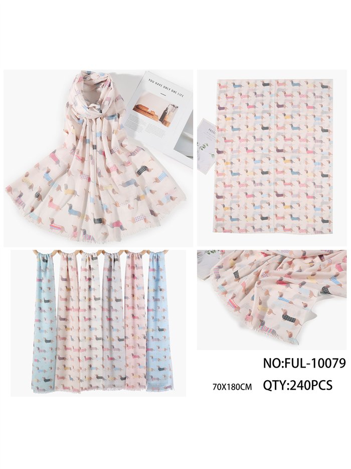 Sciarpa con stampa di bassotto