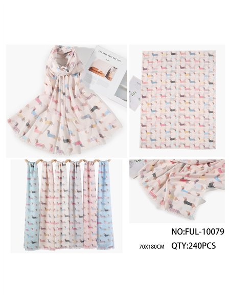 Sciarpa con stampa di bassotto