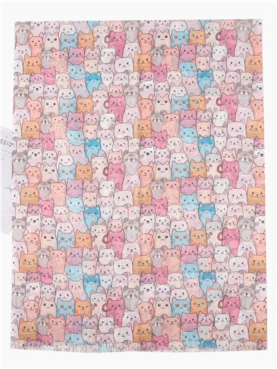 Cat print scarf