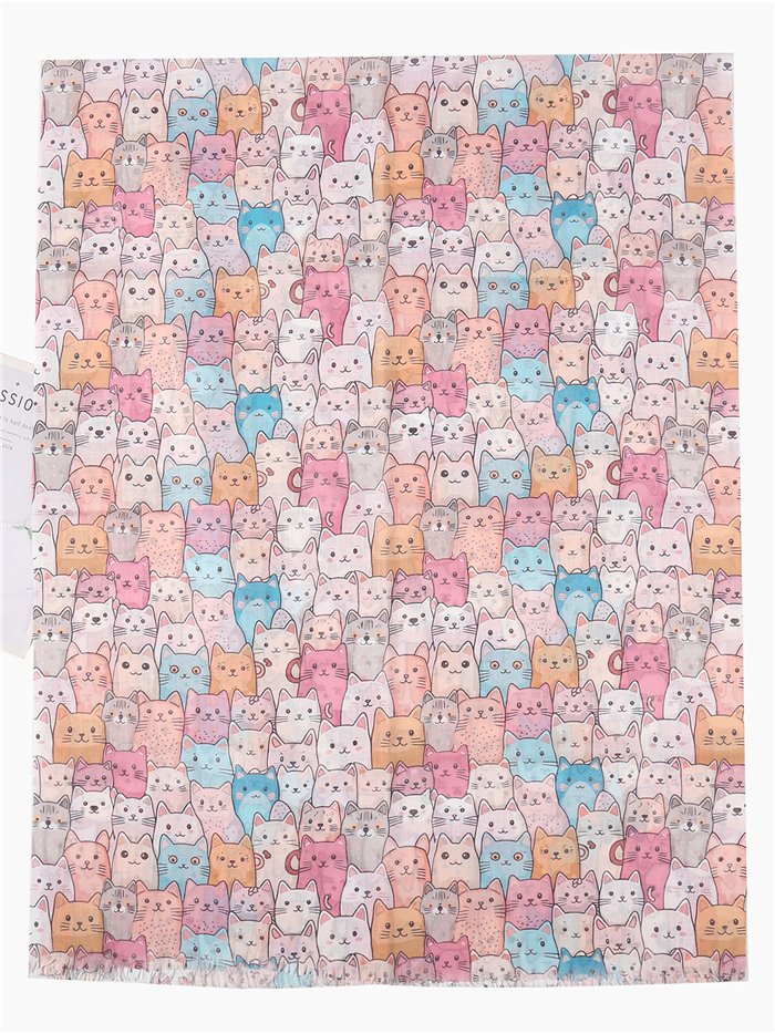 Cat print scarf