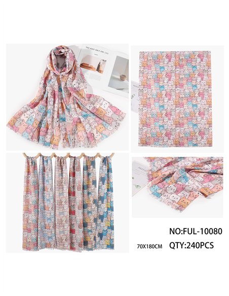 Cat print scarf