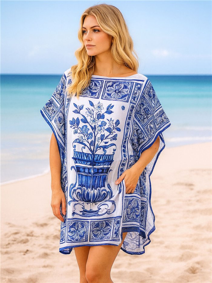 Printed beach kaftan