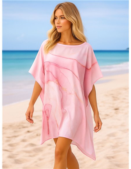 Caftan de praia em mármore pastel
