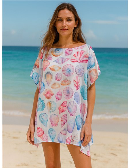 Strandkaftan mit Meeresmuster