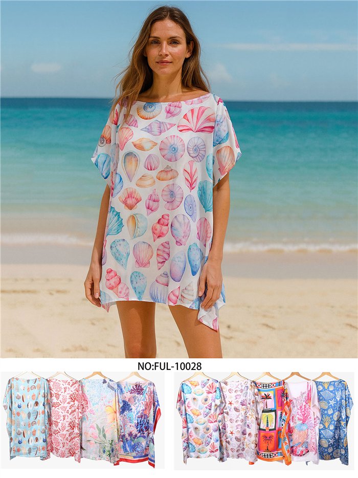 Strandkaftan mit Meeresmuster