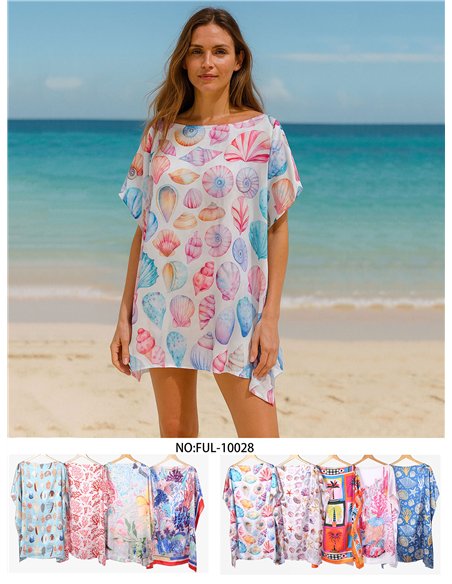 Strandkaftan mit Meeresmuster