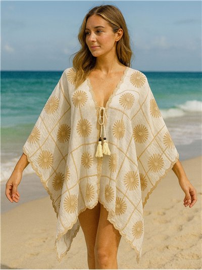 Caftano da spiaggia ricamato
