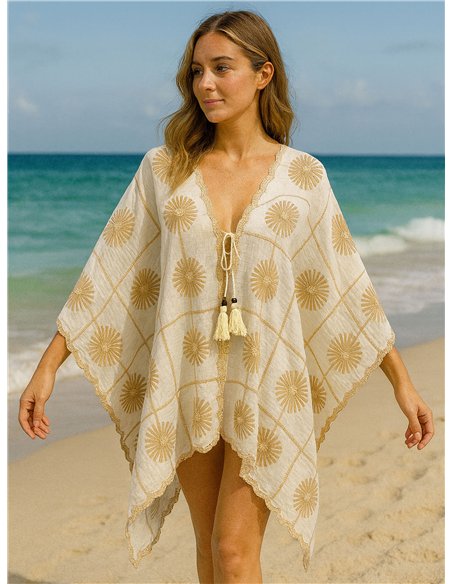 Caftano da spiaggia ricamato