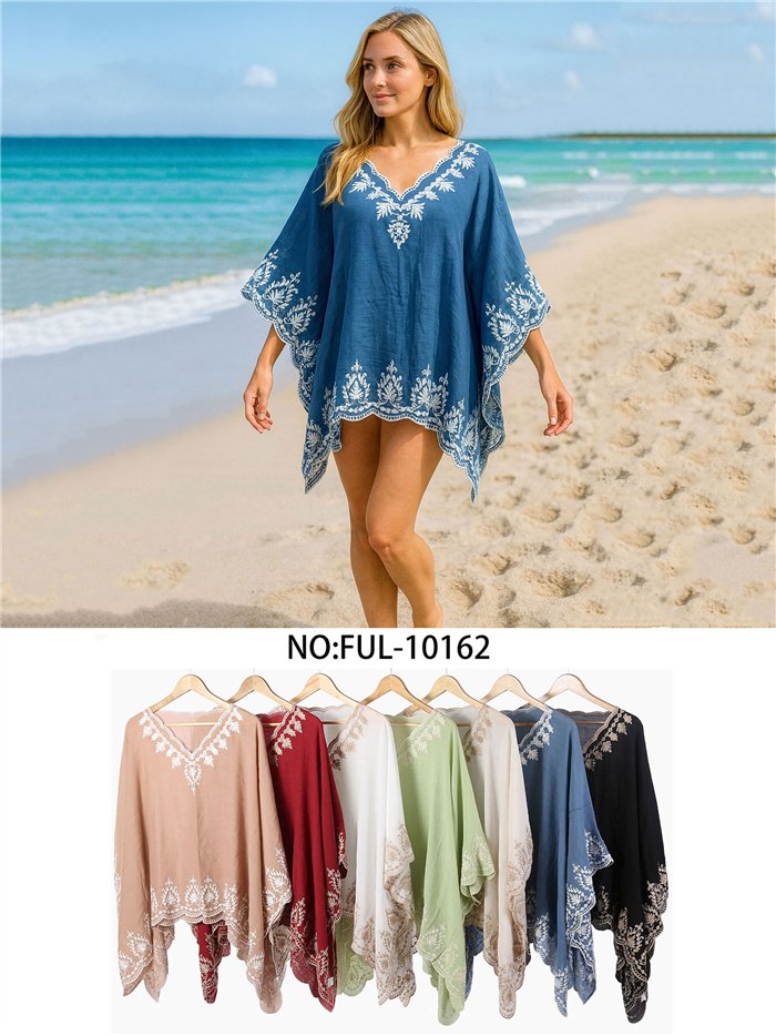 Elegante caftano da spiaggia ricamato