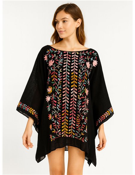 Caftán playero bordado folk