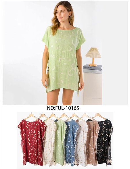 Túnica playera bordado arabesco