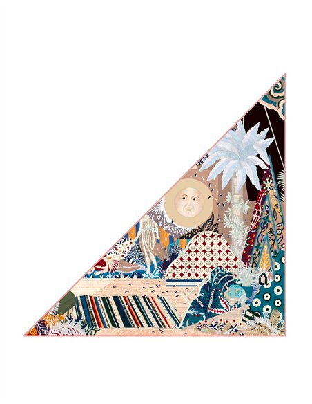 Lenço triangular com estampa de arte da selva