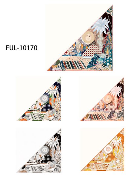 Lenço triangular com estampa de arte da selva