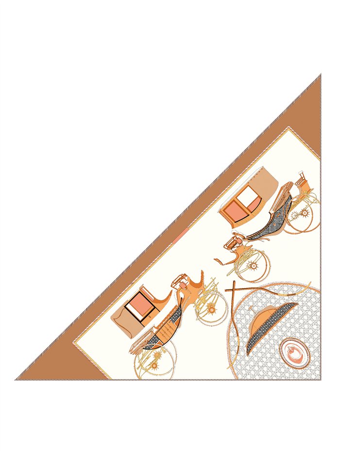 Écharpe triangulaire vintage pour calèche