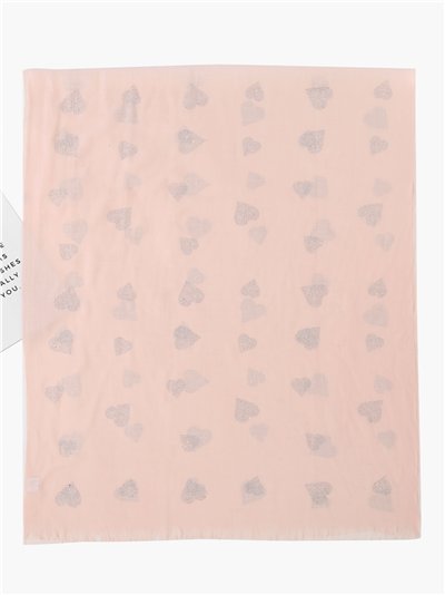 Fular corazones strass