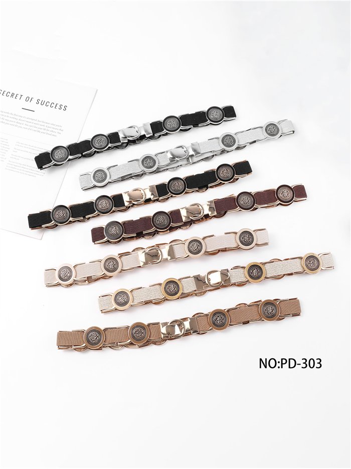 Cinturón elástico fino joya de medallones