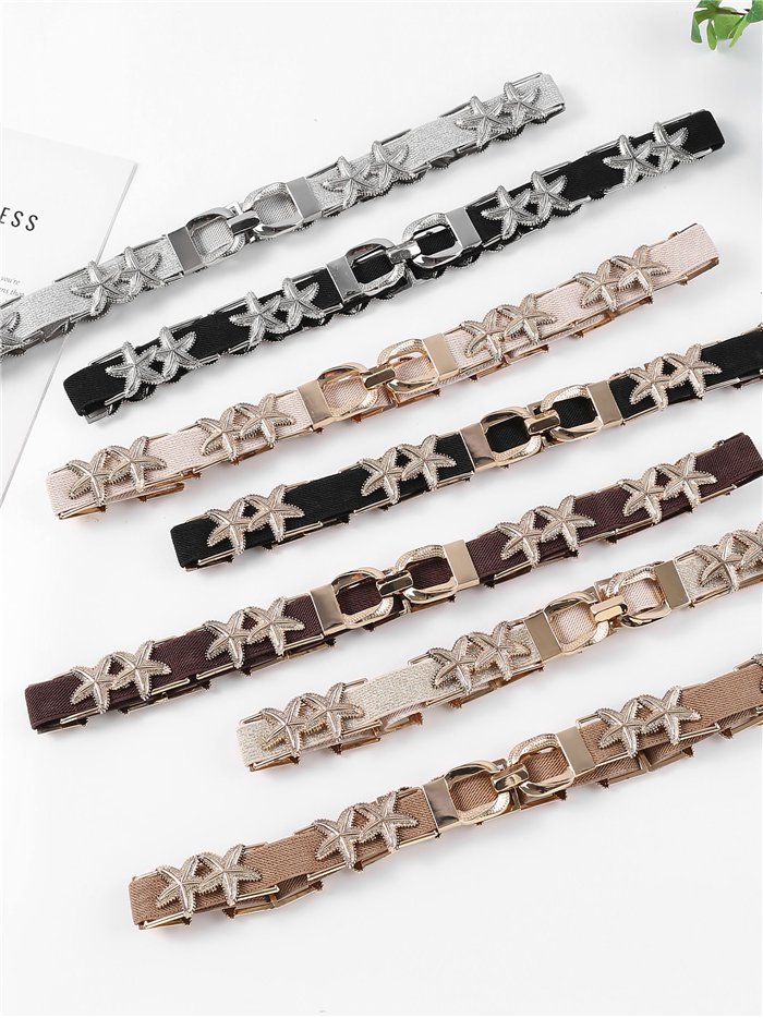 Cinturón elástico fino joya de estrella marina