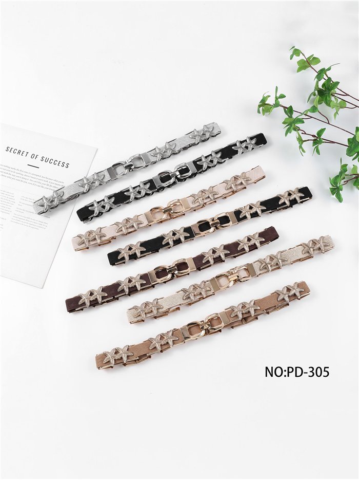 Cinturón elástico fino joya de estrella marina