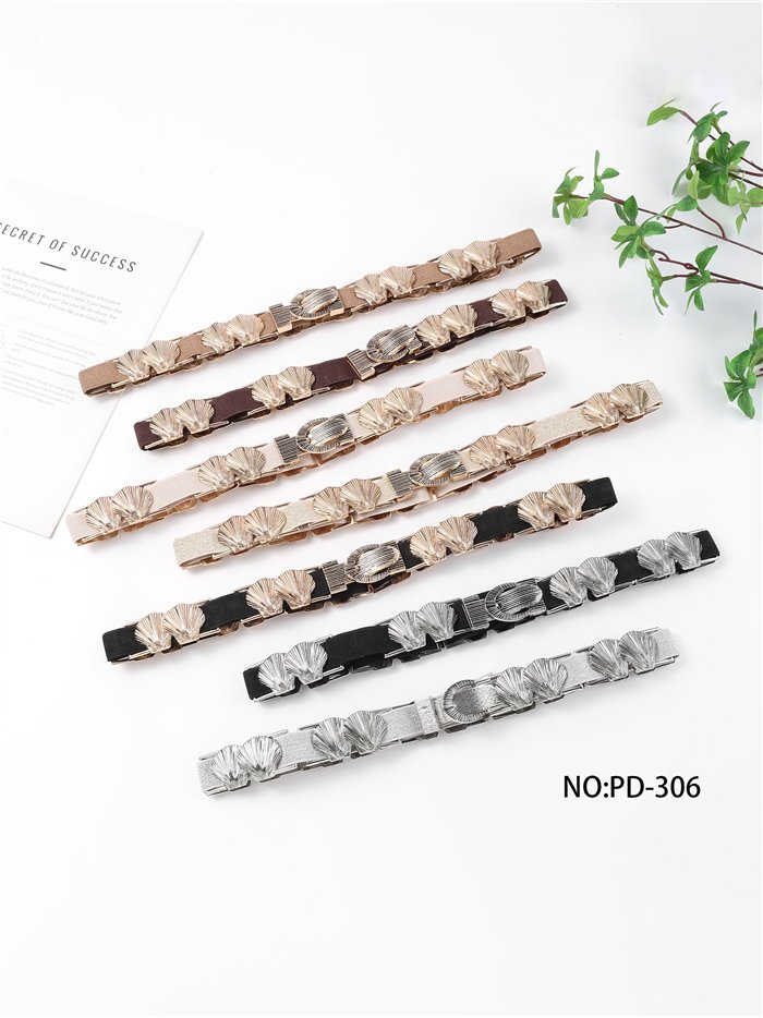 Cinturón elástico fino joya de conchas