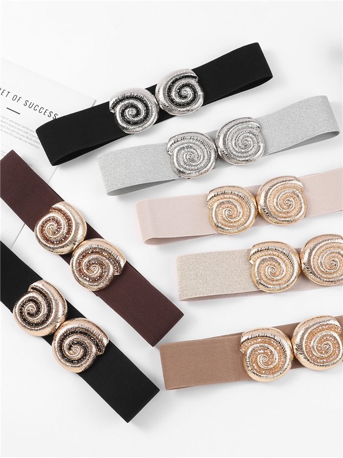 Cinturón ancho elástico de espiral
