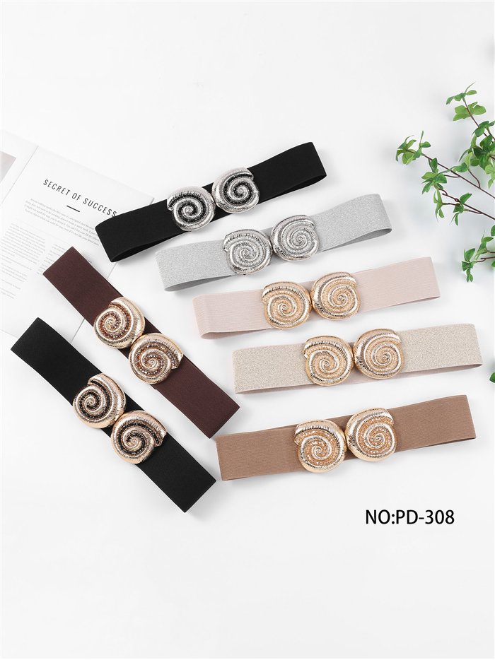 Cinturón ancho elástico de espiral