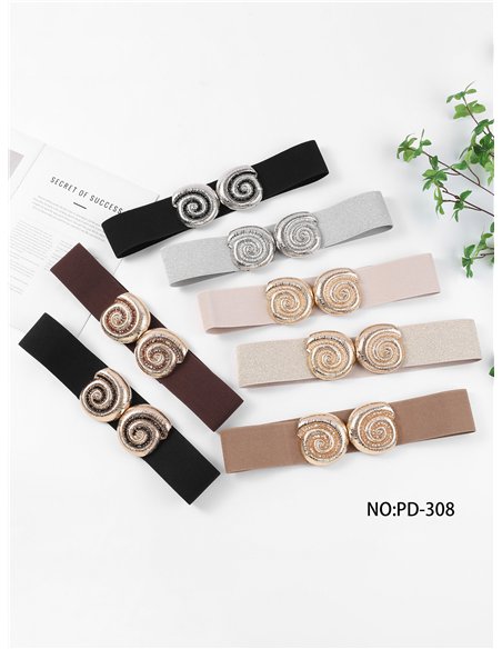 Cinturón ancho elástico de espiral