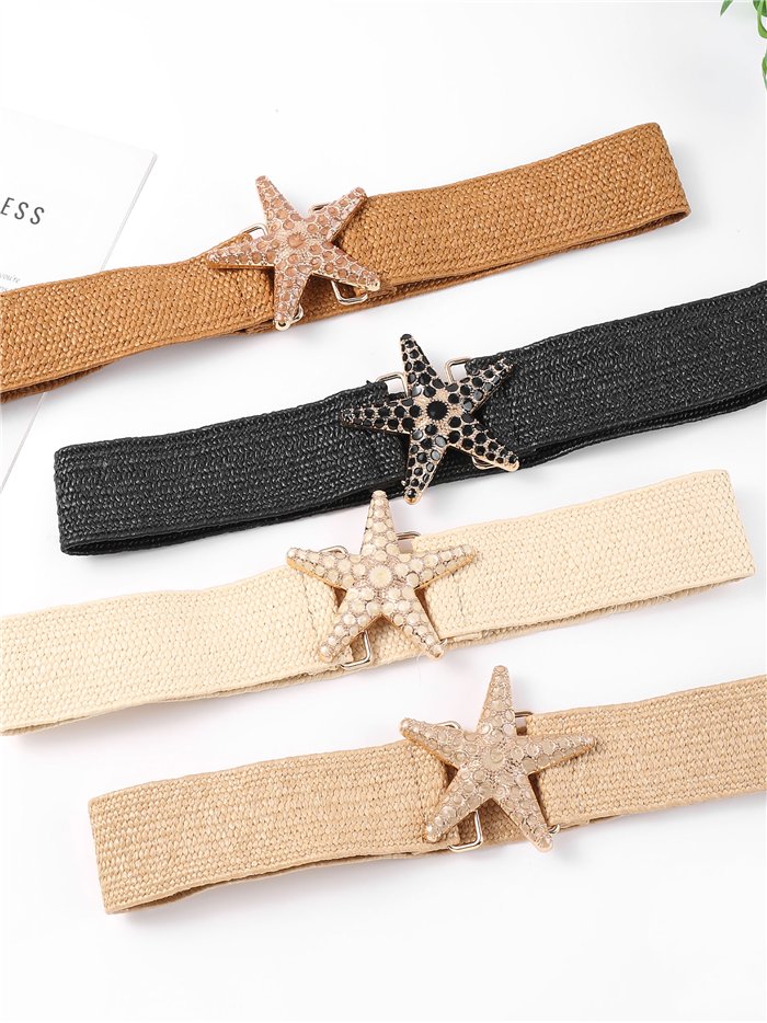 Cinturón elástico de rafia con estrella
