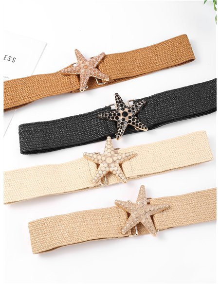 Cinturón elástico de rafia con estrella