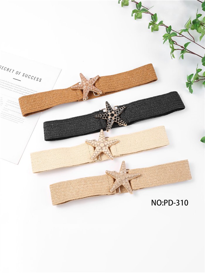 Cinturón elástico de rafia con estrella