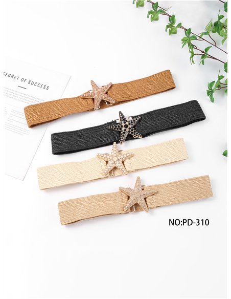 Cinturón elástico de rafia con estrella