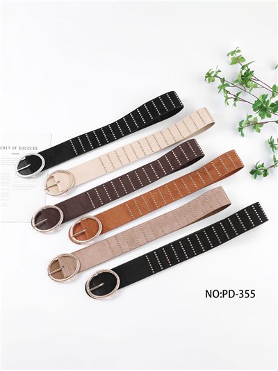 Cinturón ancho efecto ante con tachas 2