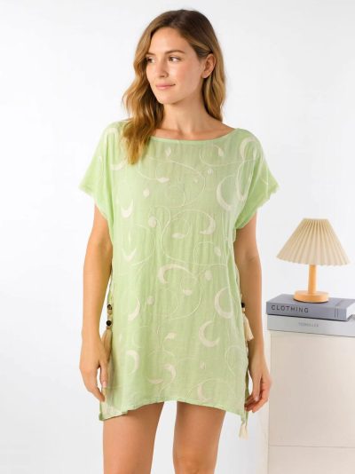 Túnica playera bordado arabesco