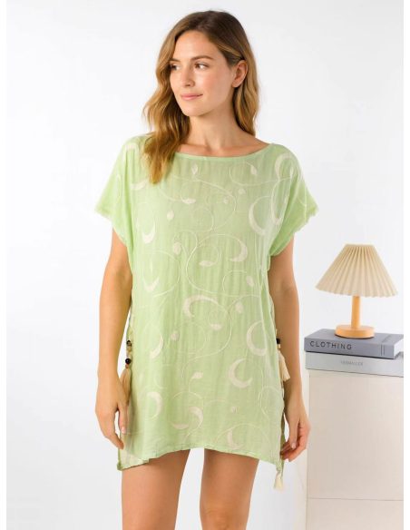 Túnica playera bordado arabesco