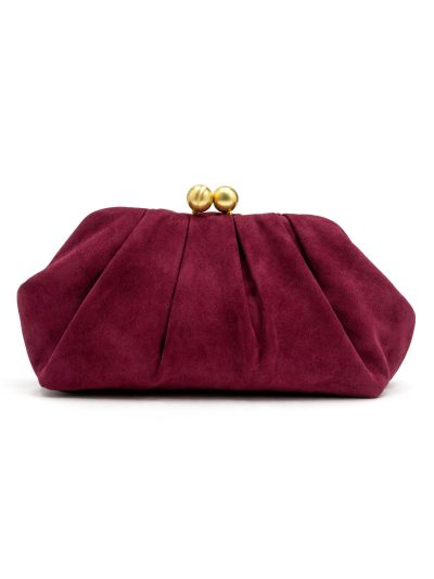 Cartera de fiesta efecto ante con fruncido